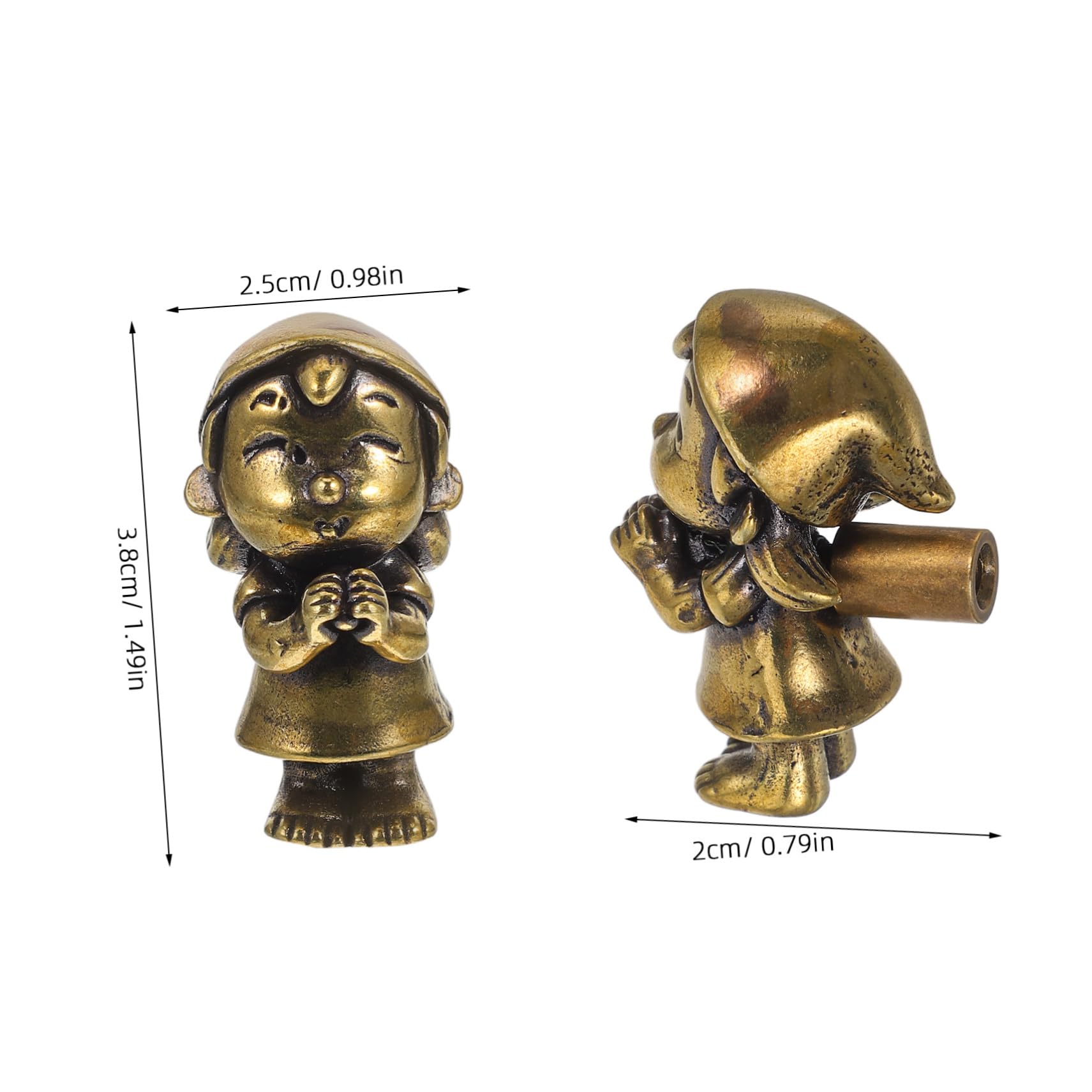 KONTONTY Charming Praying Girl Door Handle Vintage Brass Knob Bedroom Decor Accessory