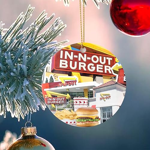 Miniatura 3 de Adornos para árbol de Navidad, círculo en regalo de Navidad para amigos, familia, decoración de hamburguesas, acrílico, vacaciones, Año Nuevo,