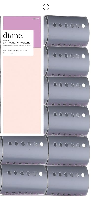 Rulos para cabello liso, rulos para cabello de 2 pulgadas para volumen, secado y peinado húmedo, rulos grandes con ventilación para rizos sueltos, levantamiento de cuerpo y raíces, rulos suaves para cabello medio y largo, 12 unidades, gris