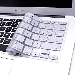 غطاء لوحة مفاتيح عربي/انجليزي متوافق مع ماك بوك اير وماك بوك برو - فضي