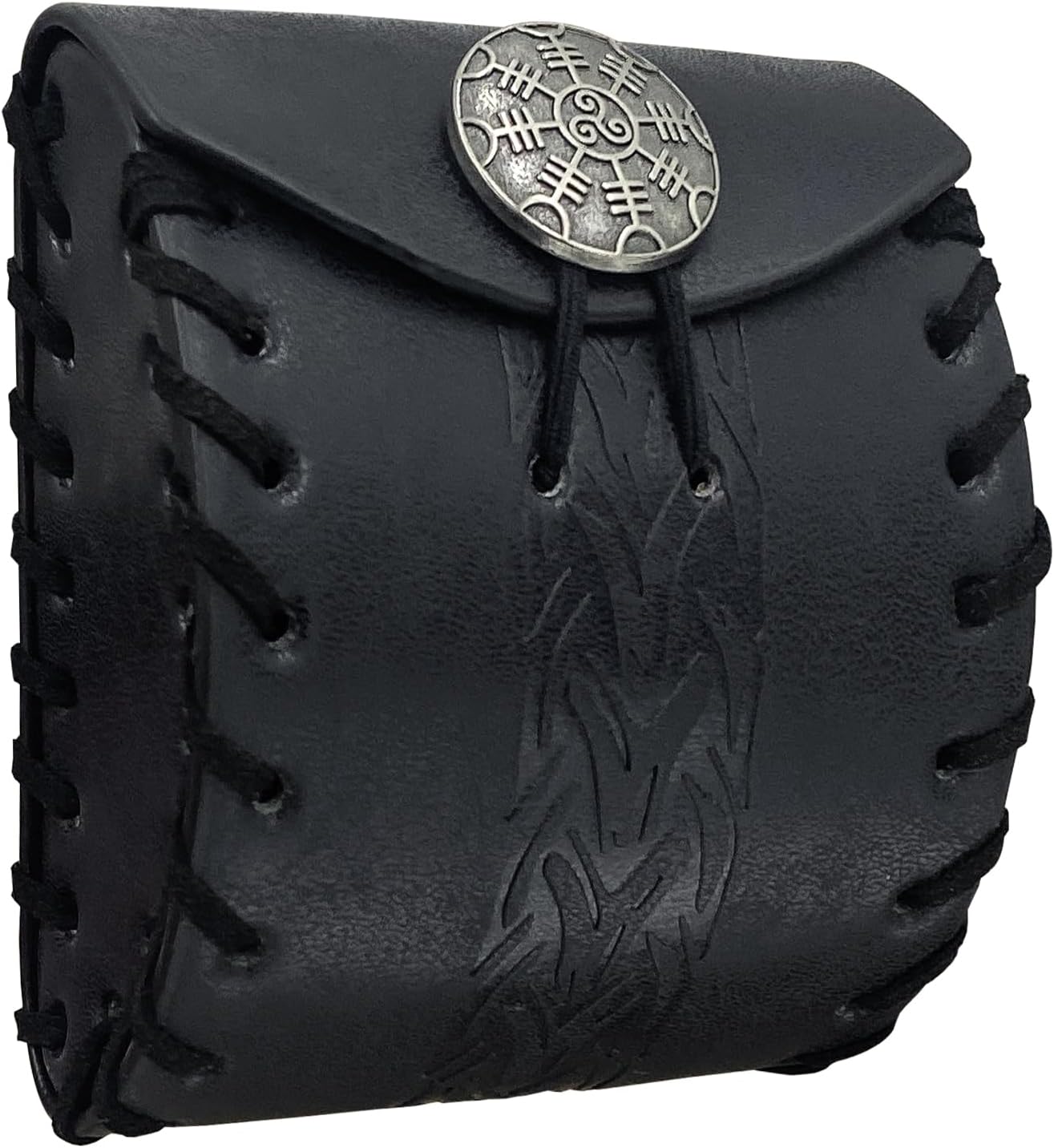 HiiFeuer Marsupio Medievale In Pelle PU Per Cosplay E Fai Da Te - Borsa Portatile Regolabile Per Escursioni, Fiere Rinascimentali E Uso Quotidiano (Marrone/Nero)