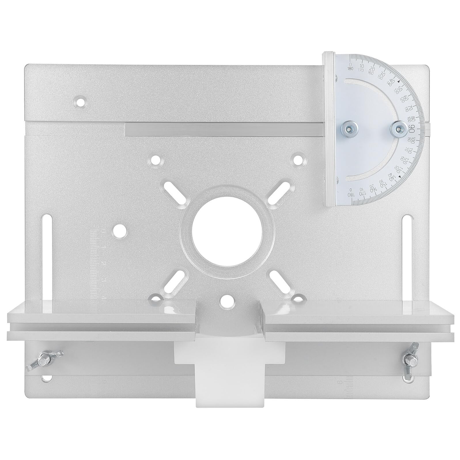 Plaque d'insertion pour table de défonceuse en alliage d'aluminium avec jauge