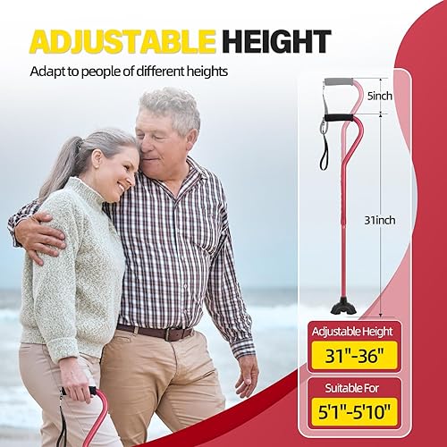 Vista 24 de BeneCane Bastón ajustable con mango acolchado suave compensado para hombres y mujeres, base de estabilidad extra ligera, cómoda, ayuda de movilidad