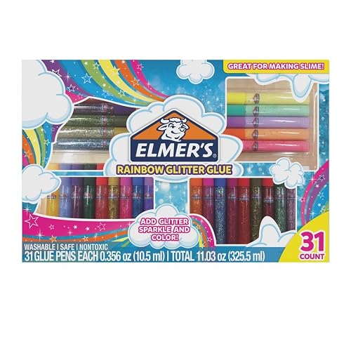 Elmer's Rainbow Glitter Glue Set, 31 Count (0.36oz Each) -