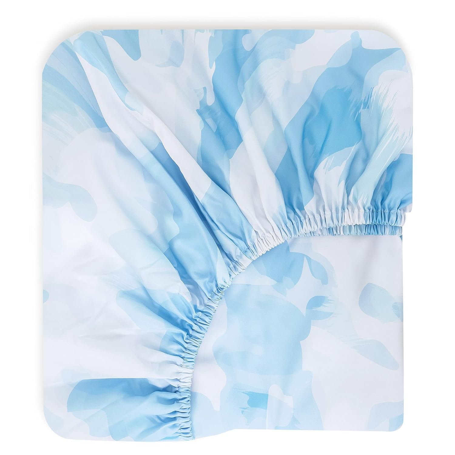 TILLYOU Microfiber Fitted Crib Sheets for Baby Boys Girls, Super Soft Toddler Bed Sheets for Standard Crib and Toddler Mattresses, Premium Cozy Nursery Bedding Sheet, 28"x52"x8", Watercolor Blue : Baby