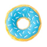 ZippyPaws Donutz - No Stuffing Dog Toys to Keep Them Busy, for Small and Medium Dogs, Squeaky Pet Toy for Boredom, Unstuffed Chew Toy, Soft Plush Puppy Products, Funny Food Toy - Blueberry Donut