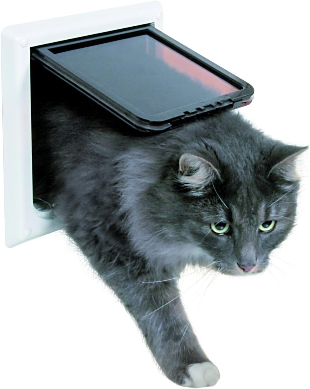 TRIXIE Pet Products 4-Way Locking Cat Door with Tunnel, X-Large, White