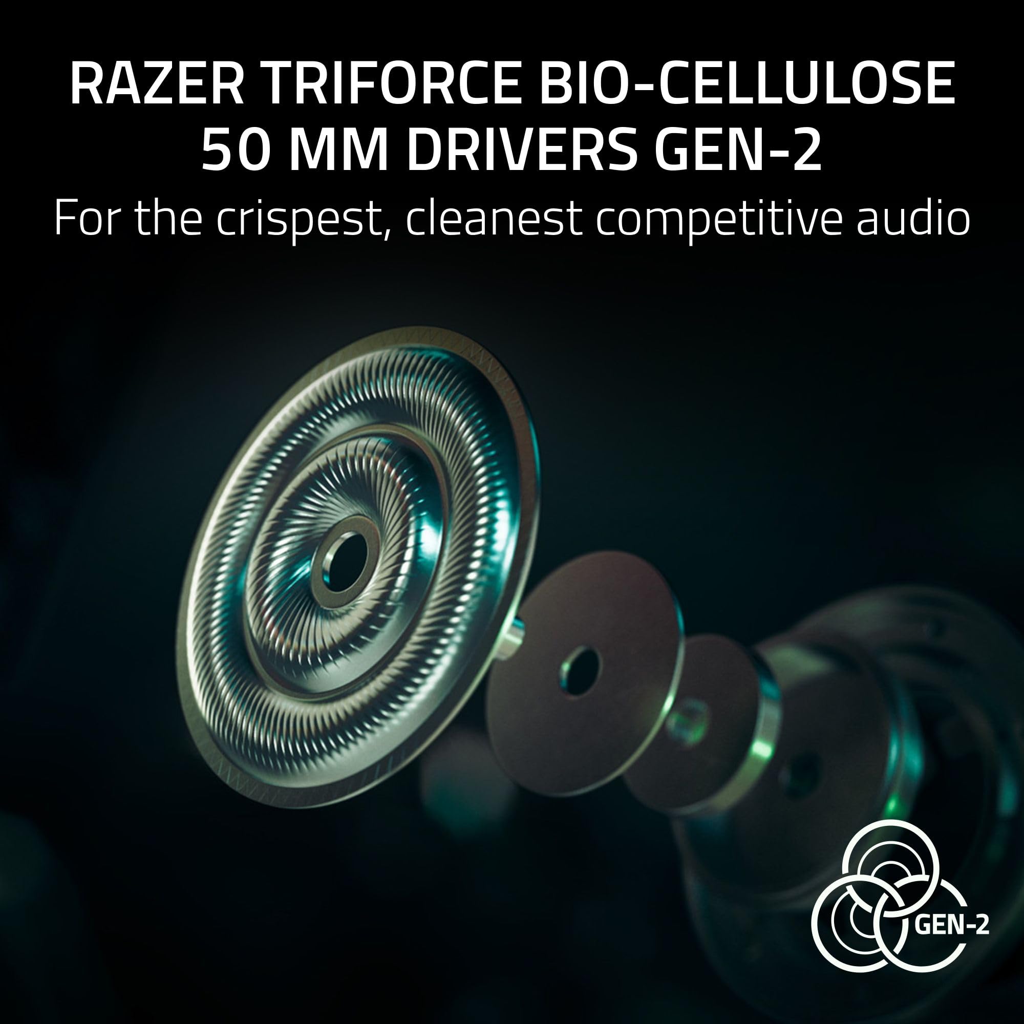 Razer BlackShark V3 Pro - Cuffie da gioco wireless ANC per PS5: microfono a banda completa, driver da 50 mm, 2,4 GHz, Bluetooth, 3,5 mm, funziona con PC, Mac, Nintendo Switch, Smartphone