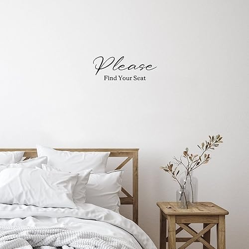 Miniatura 3 de Calcomanía de pared con texto en inglés Please Find Your See (Please Find Your Seat), bonita calcomanía de pared de vinilo con citas para vasos,