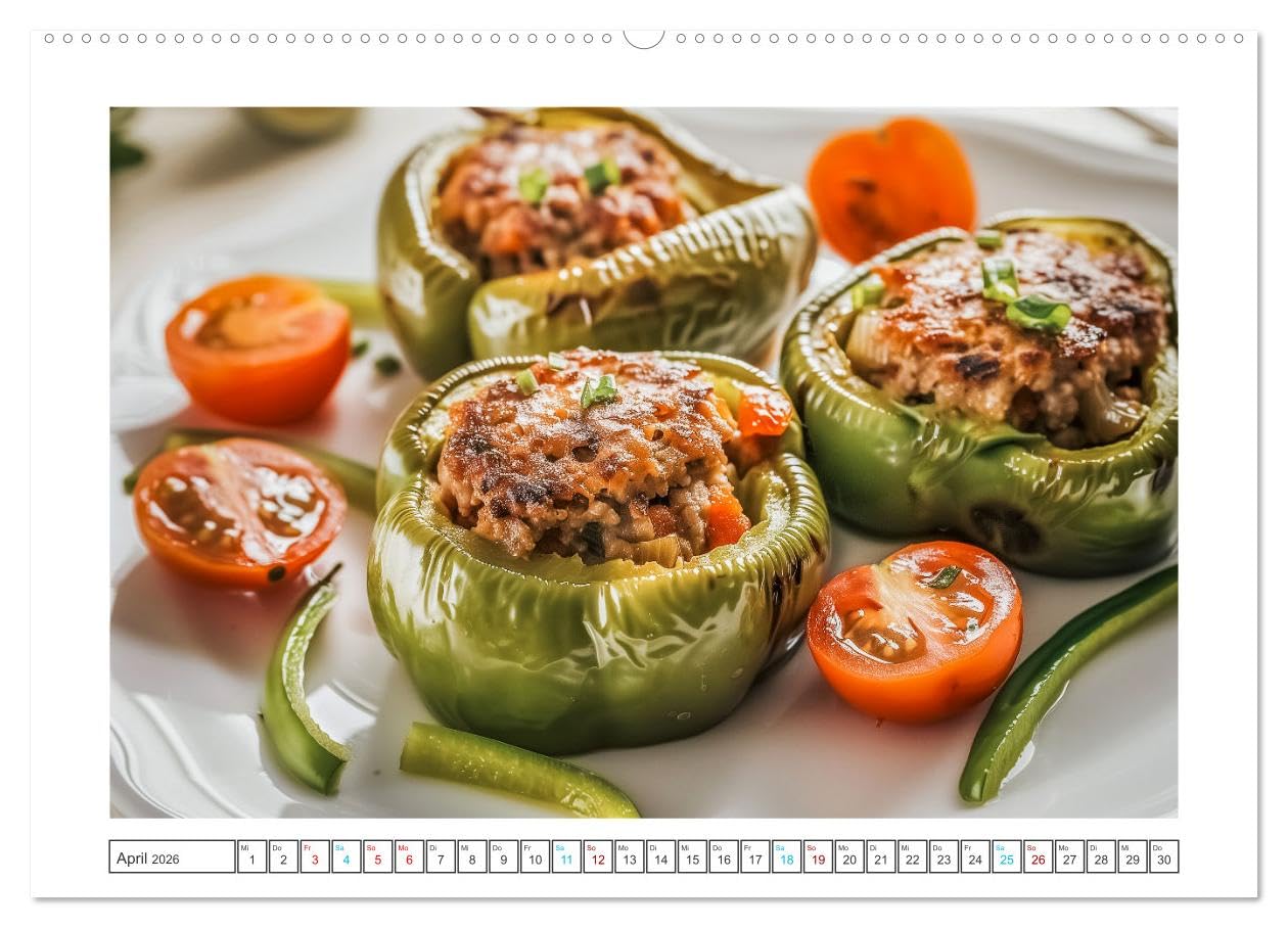 Hackfleisch-Küche (Wandkalender 2026 DIN A2 quer), CALVENDO Monatskalender: Entdecken Sie die kulinarische Vielfalt von Hackfleisch mit unserem Hackfleisch-Küche Kalender. (CALVENDO Lifestyle)