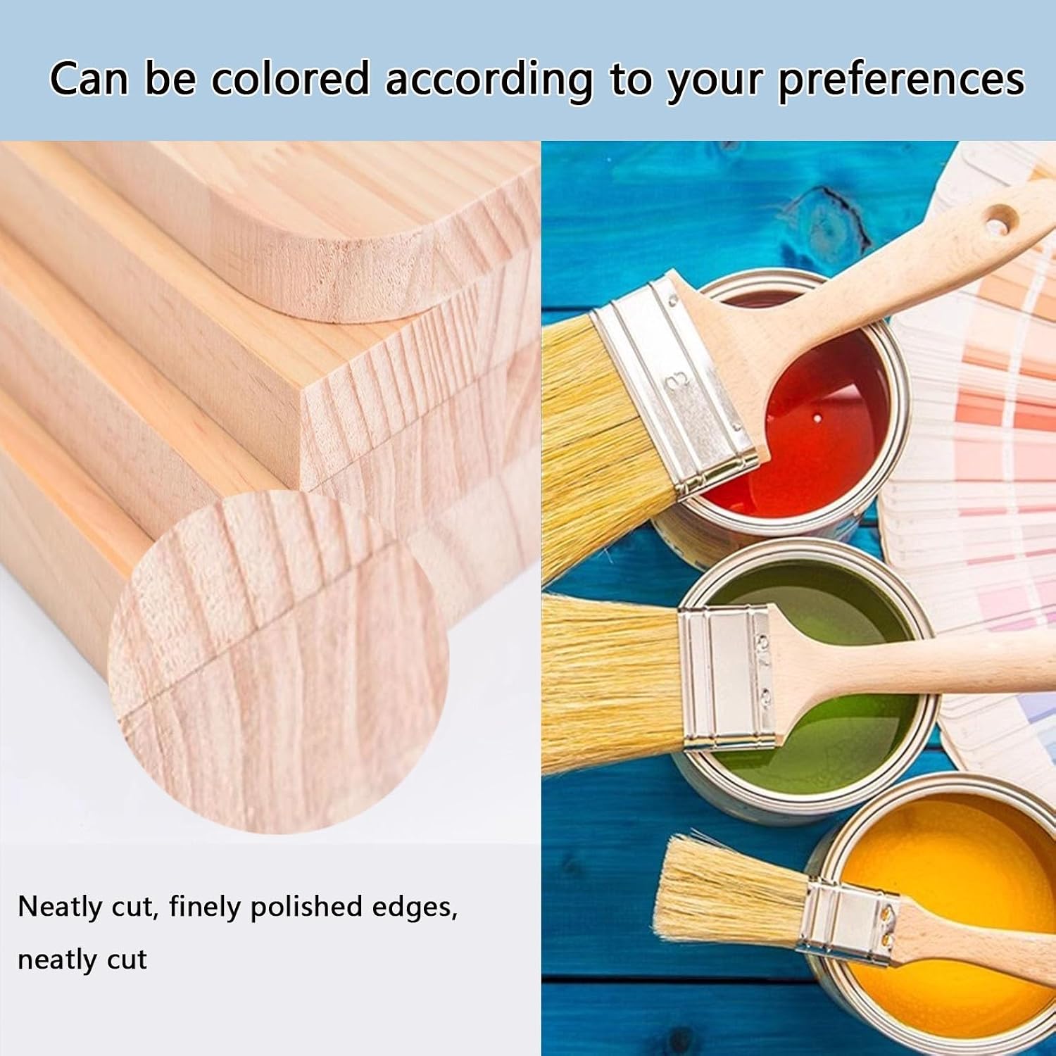 Customized Size Rectangular Tabletop Solid Wood Board， DIY Desk Home Commercial Work Bench Top， Unfinished Can Be Cut Can Be Colored Multi-function Bar Board For Cabinet Restaurant Bar Table(1