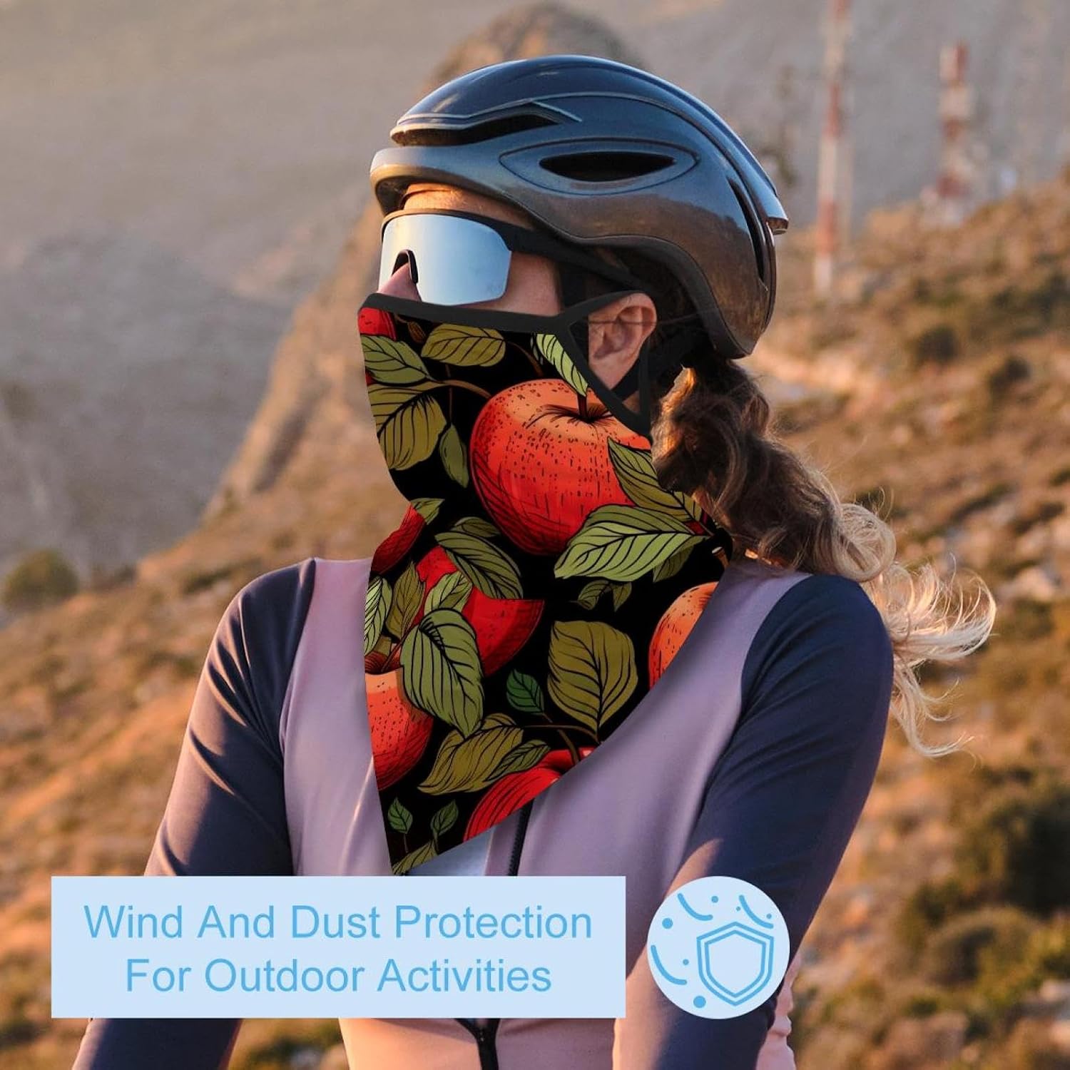 4 Pack Fruit Neck Gaiter Face Cover Scarf, Breathable Sun & Wind-proof for Skiing Fishing Hiking Cycling