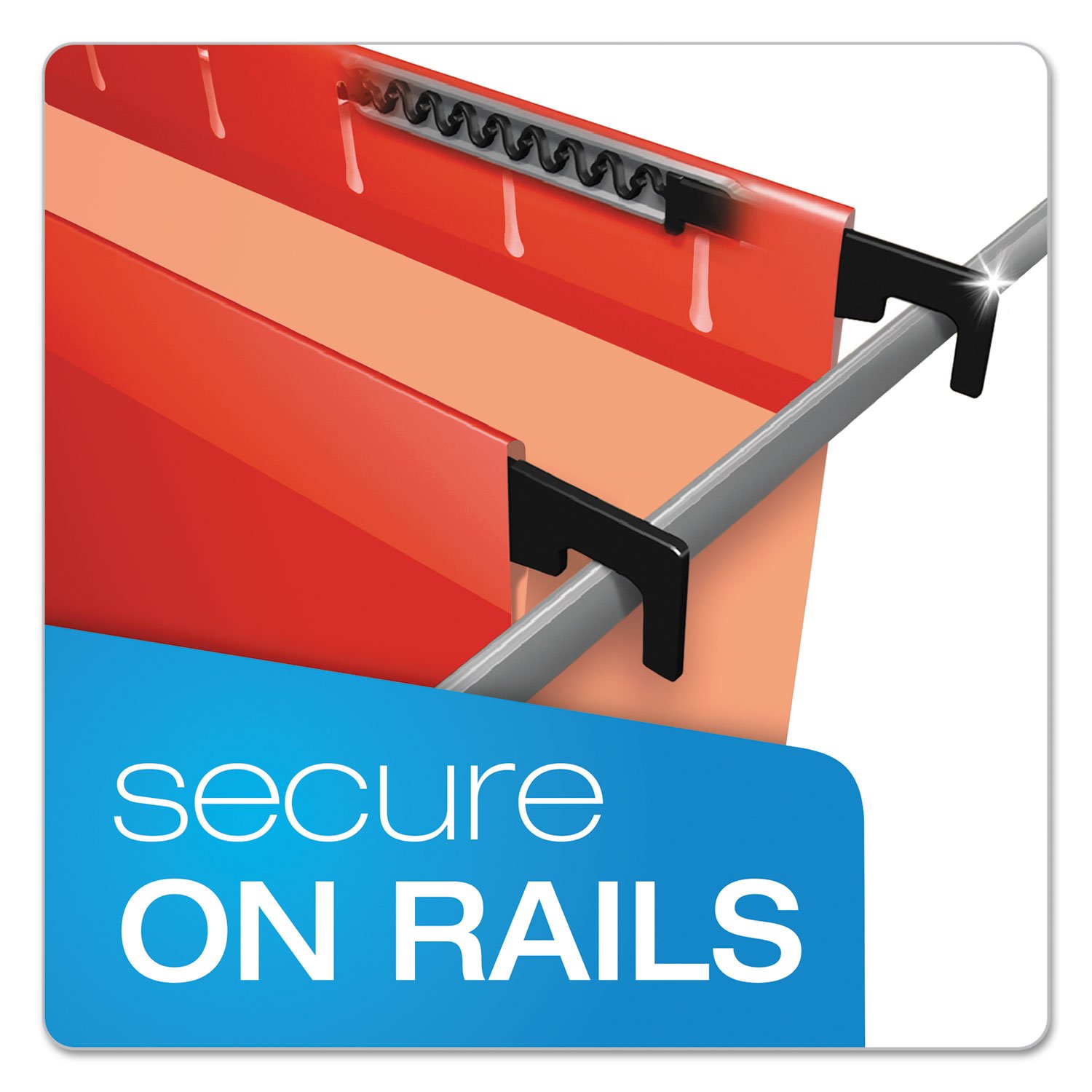 Pendaflex SureHook (6152 1/5 RED) - Carpetas colgantes reforzadas, tamaño carta, rojo, 20 por caja
