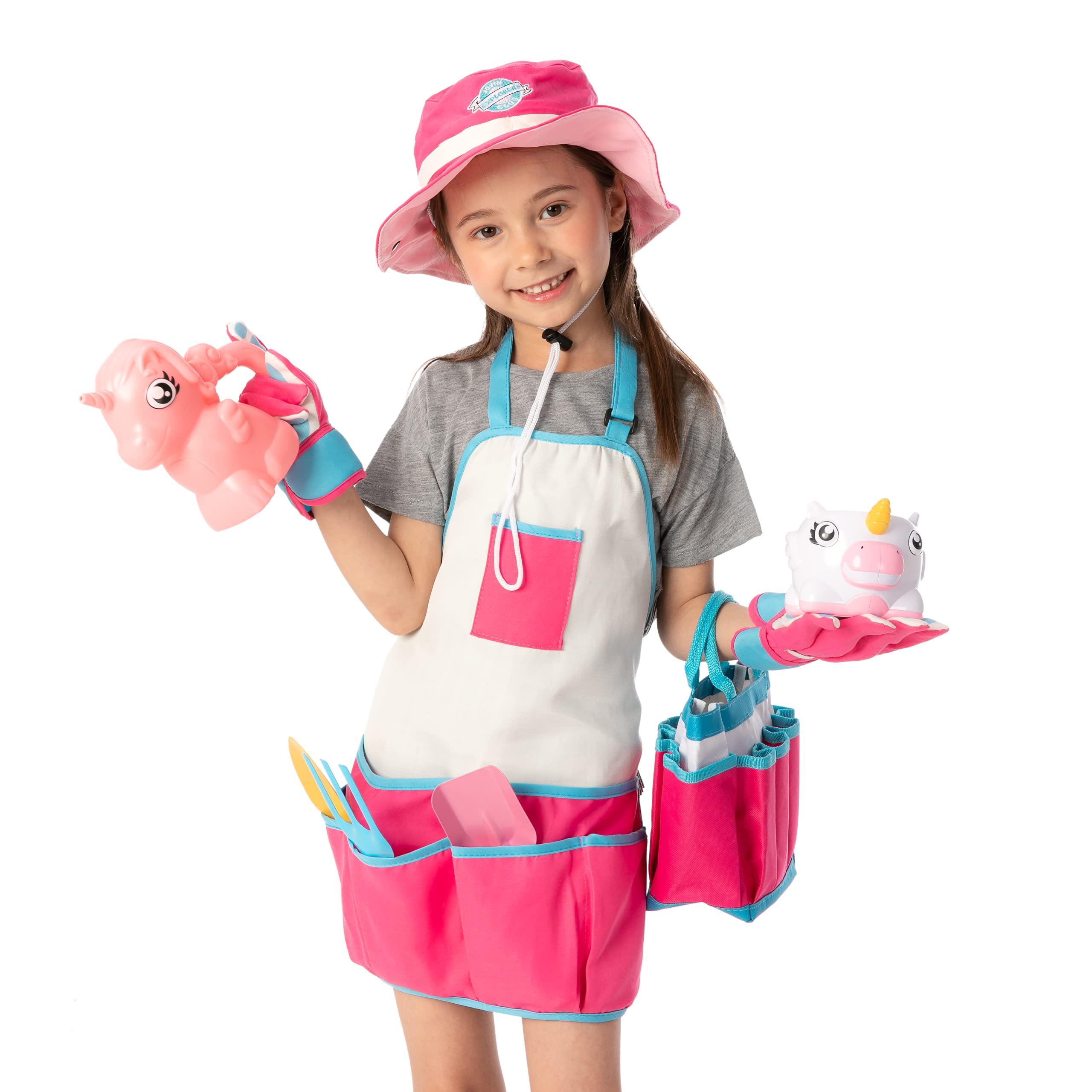 JOYIN Unicorn Kids Gardening Tool Set Toy Includes Watering Can and Planter, Sun Hat, Gloves, Apron and Kids Gardening Kit Like Shovel, Rake and Trowel, Outdoor Play Gardening Gifts (Unicorn) - Image 6