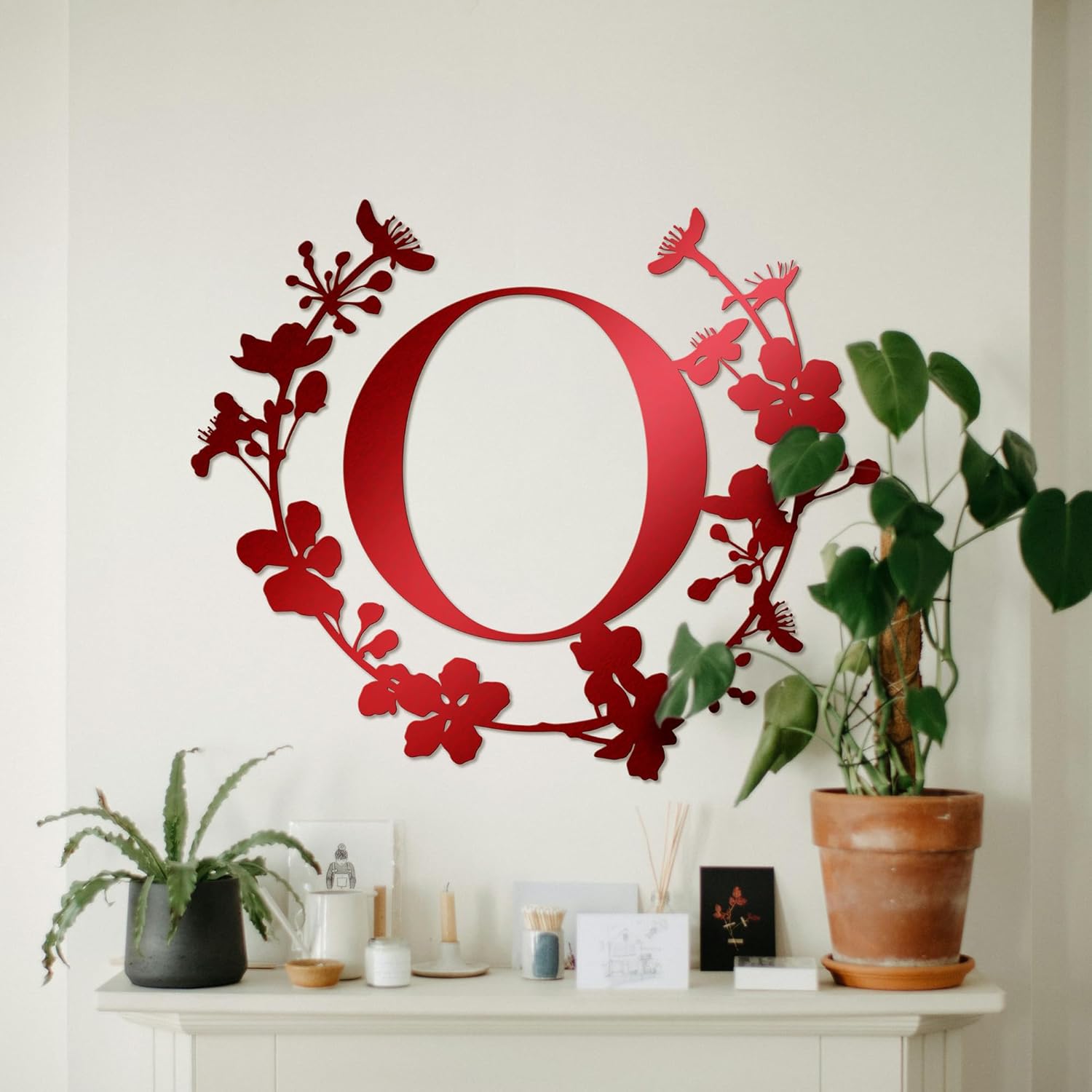 Generic Cherry Blossom Letter Monogram | Last Name Sign | Personalized Family Sign | Housewarming Wedding | Outdoor Decor