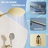 Shower System Flush-Mounted Shower System with 40 x 40 cm Rain Shower Rain Shower Flush-Mounted Brushed Gold Self-Cleaning Circular High Pressure Shower Head Shower Fitting Flush-Mounted Complete Set with Hand Shower