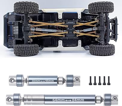 RCLions  elik RC Tahrik Mili CVD 38+64mm Y kseltme 1/24th EKSENEL SCX24 Gladyat r AXI00005 RC Paletli Araba Par alar
