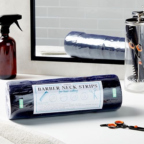 Miniatura 3 de Juvale Tiras desechables para cuello de peluquero  negro 2.5 x 11 pulgadas, juego de 5 rollos (500 tiras)  Instalación rápida y ajuste seguro