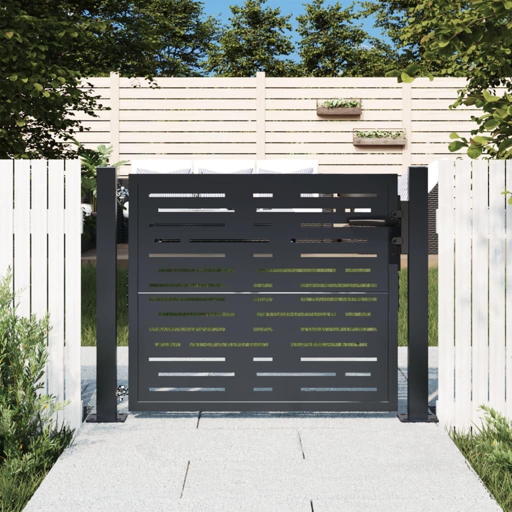 Steel garden door anthracite grey square design 105x80 cm