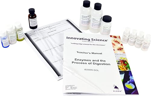 ALDON Kit de enzimas y el proceso de digestión aprendizaje en grupos pequeños mediante la ciencia innovadora (Materiales para 5 grupos de