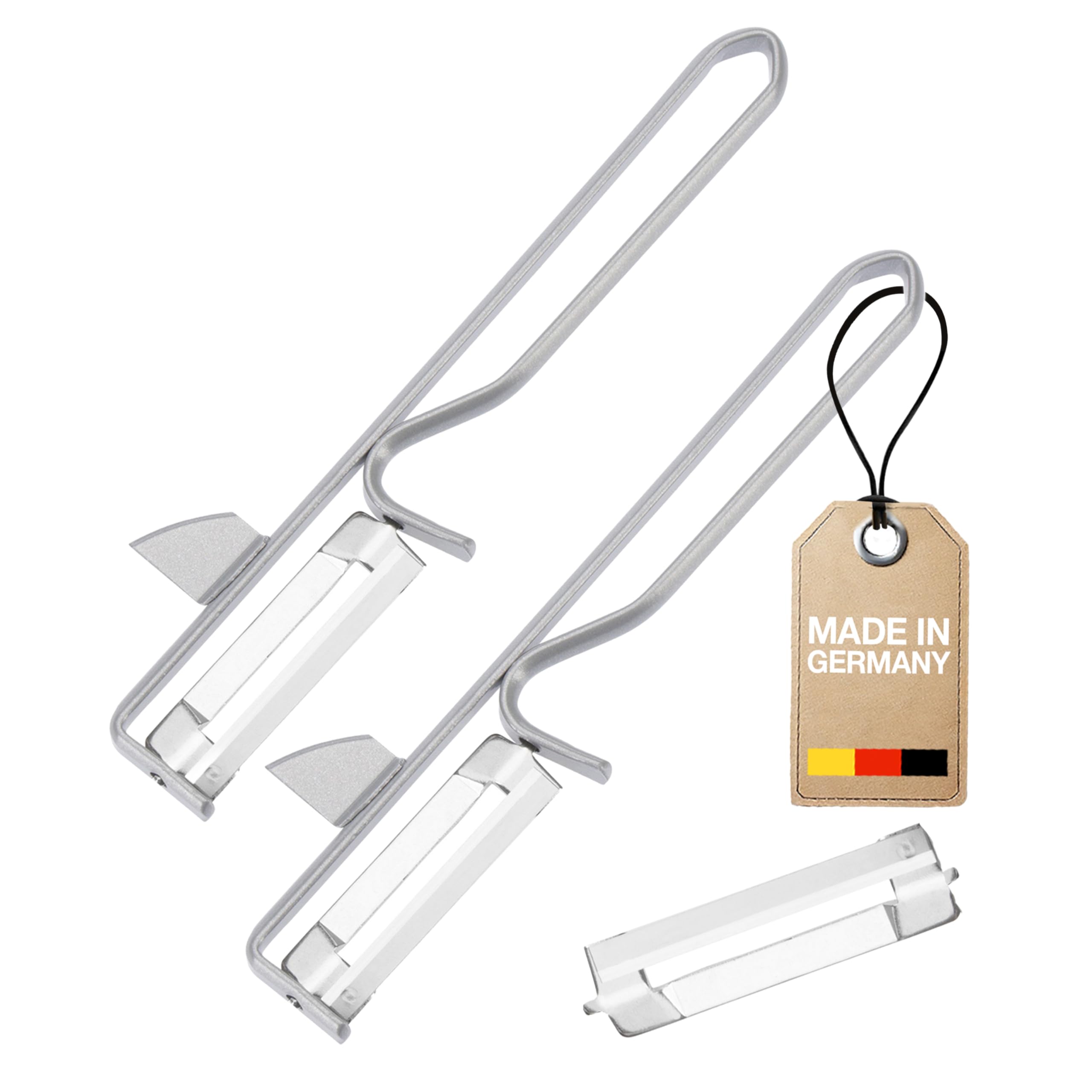 Westmark Silver 2 Universal Peeler/Pendulum Peeler With 1 Spare Blade, Steel, Stainless Steel/Steel, Coated, 161022E6