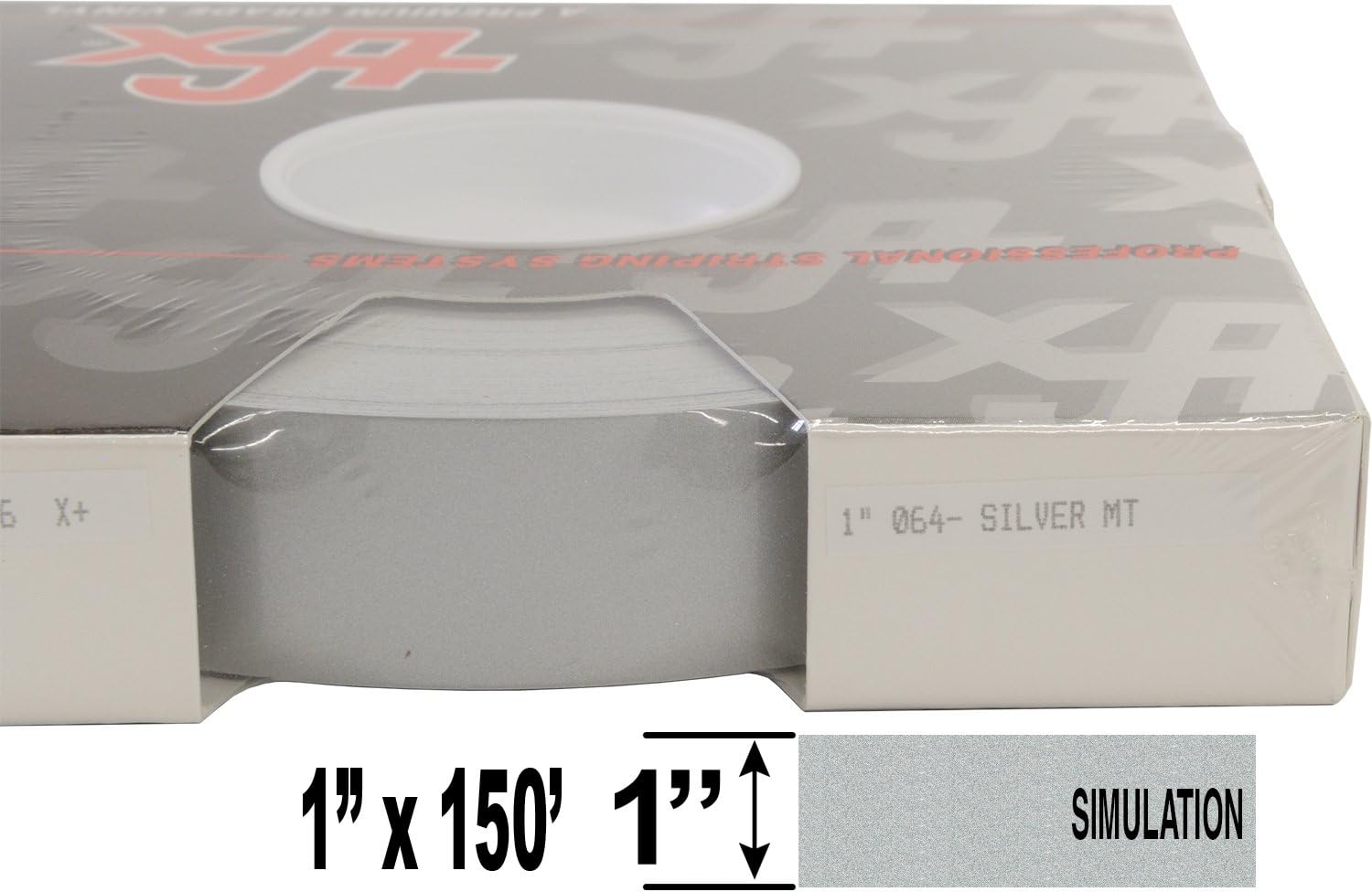 One Inch Solid Stripe Auto Truck Customizing - TFX 0116064-1" x 150' - 064 - Silver Metallic