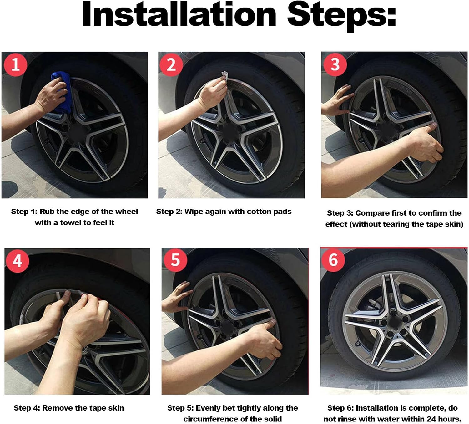 18 Inch Wheel Rim Protectors, Self Adhesive ABS, Orange, 4PCS - Scratch Protection, Simple No - Removal Installation, Universal Fit