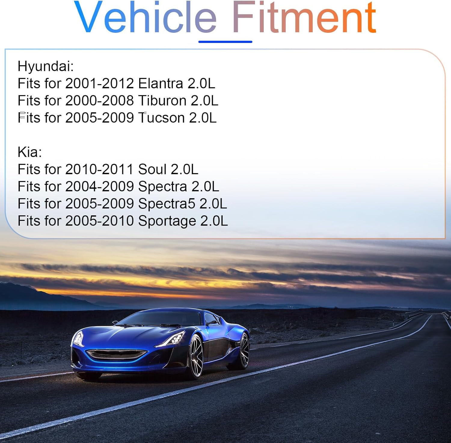 G4GC 2.0L Engine Cylinder Head Gasket Set Fits for Hyundai Elantra 01-12/ Tiburon 00-08/ Tucson 05-09, Kia Soul 10-11/ Spectra 04-09/ Sportage 05-10 2.0L DOHC G4GC 2.0L Engine OE 20910-23R00