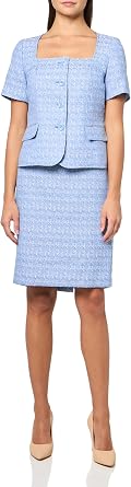 Le Suit Womens Short Sleeve Square Neck Textured Jacket & Skirt, 2pc Set