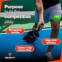 Vista 2 de Velocity Pro Pickleball Paddle, T700 Carbon Fiber with 16mm Proprietary Core, USAPA Approved, Elongated Anti-Slip Handle for Power, Spin, Control &