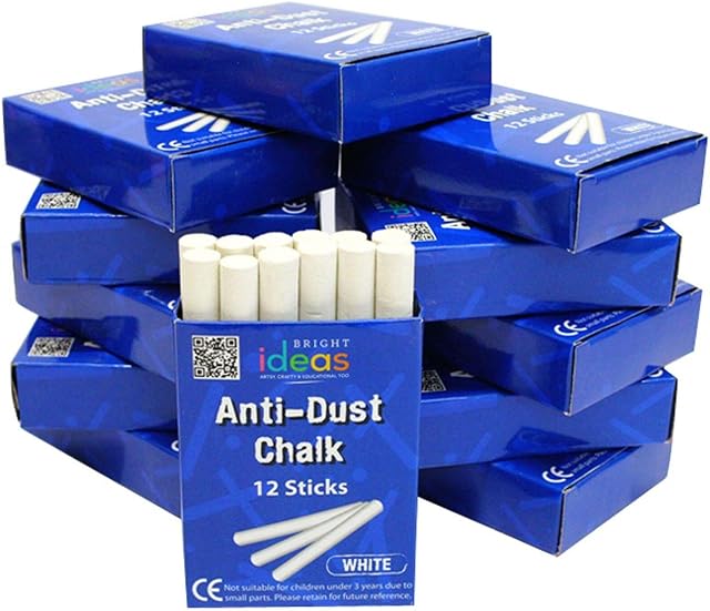 Chalk 12 Sticks - White - Blackboard Playground Pub Art Craft