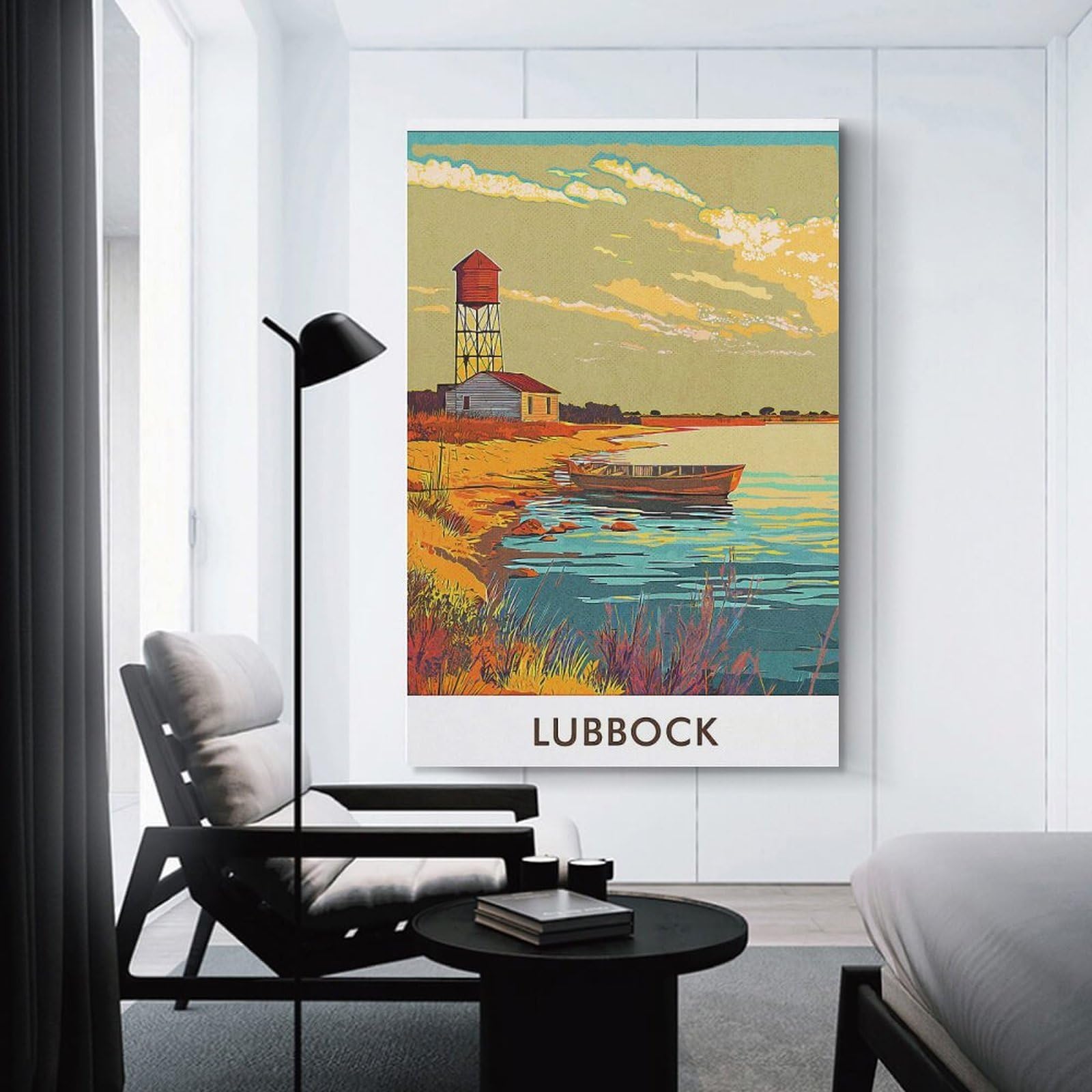 Wall Picture Print Lubbock Water Tower, 24x36inch(60x90cm), for Workspace Walls, Study Corners Or Bedrooms, A Smart Decor Choice for Study Walls