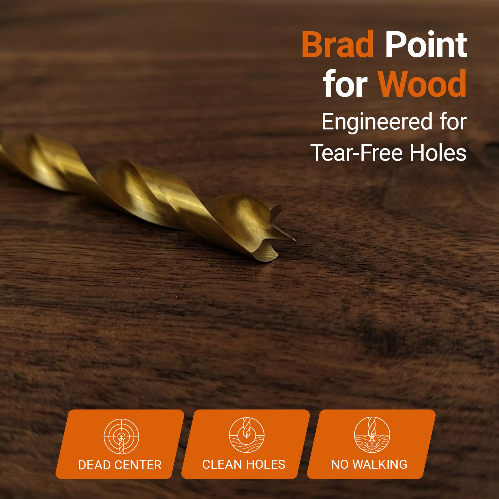 Brad Point - Juego de 19 brocas helicoidales para madera, tamaño métrico de 1 mm a 10 mm por 0,5 mm, en caja de índice de metal, acero de alta velocidad recubierto de titanio, para carpintería
