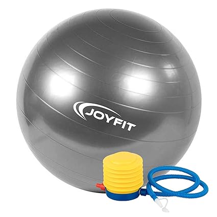 JoyFit Yoga Ball- Anti Burst 65 cm Exercise Ball with Inflation Pump, Non-Slip Gym Ball, for Yoga, Pilates, Core Training Exercises at Home and Gym- Suitable for Men and Women [1 Pc]