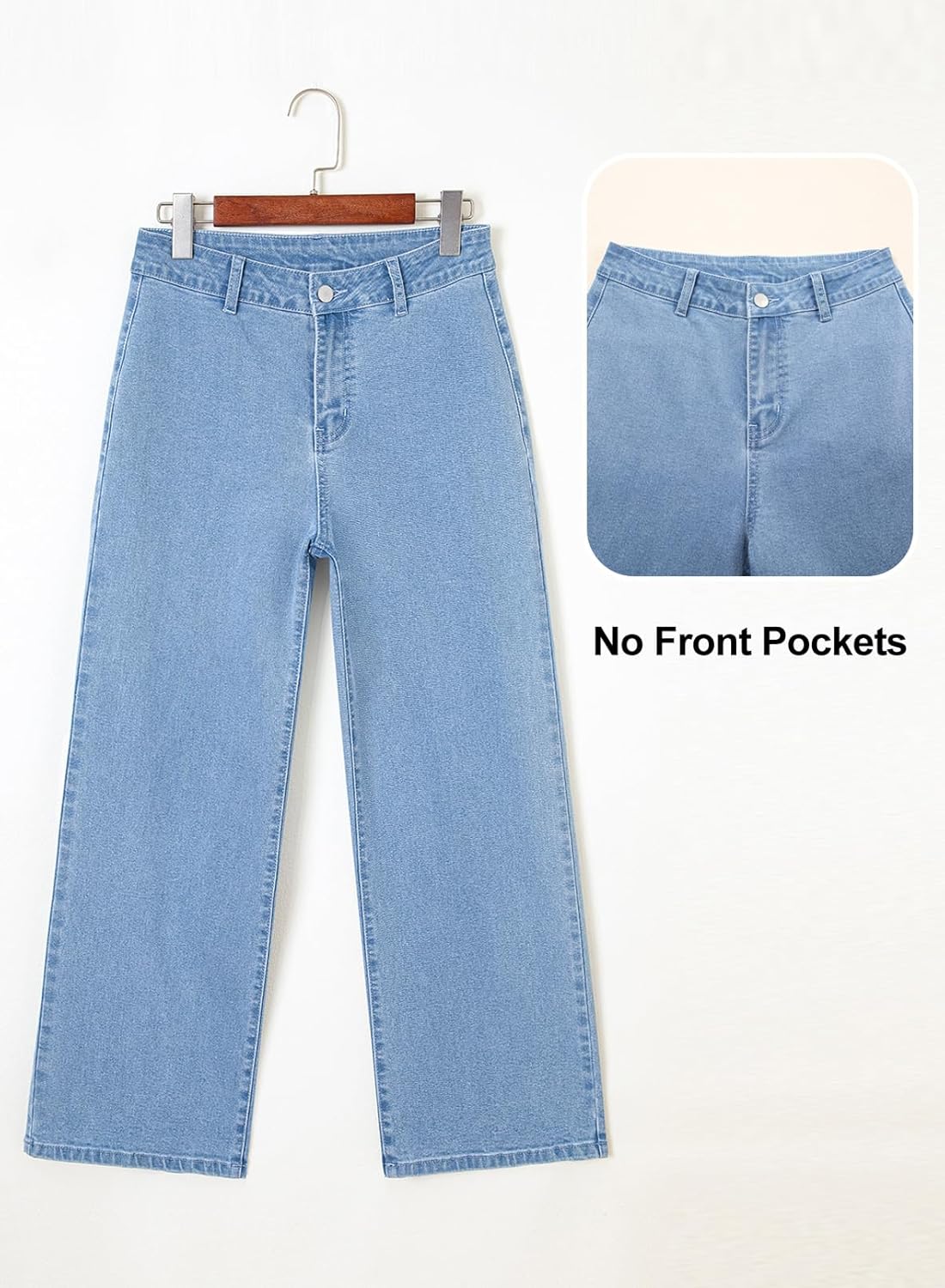 Astylish Womens High Waisted Jeans Stretchy Wide Leg Straight Trendy 2025 Summer Ankle Denim Pants - Image 7