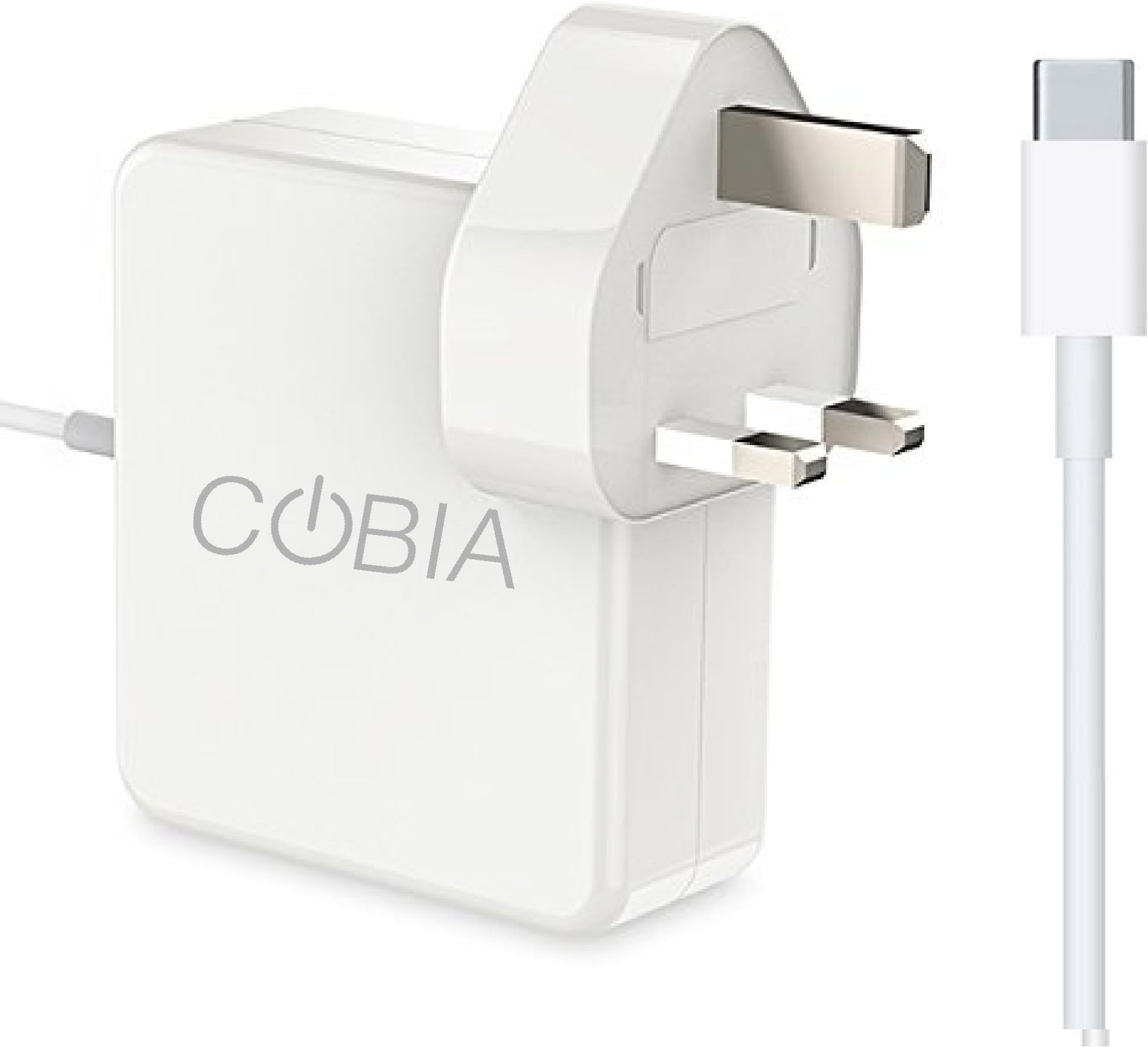 COBIA 65W Type-C Charger for Macbook Pro and More Power Adapter UK Plug USB C Power Adapter Charger for New MacBook Pro 13 inch 2019 and 2018 2M USB-C