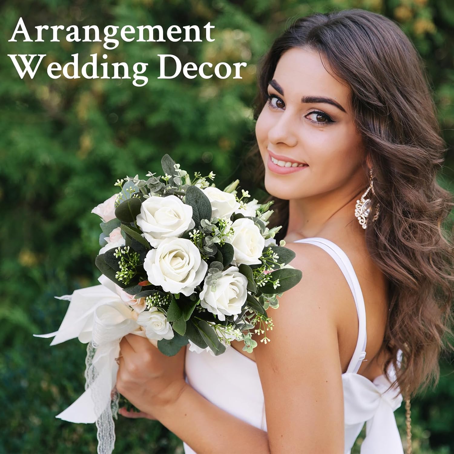 Janinka Mixed Eucalyptus Leaves Stems Bulk with White Seeds Artificial Silver Dollar Leaves Sprays Faux Oval for Wreath Garland Floral Bouquets Arrangement Wedding Greenery Decoration (50) - Image 5