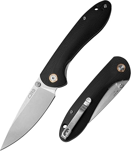 CJRB CUTLERY Cuchillo plegable Feldspar(J1912) AR-RPM9 de acero en polvo, hoja PVD negra G10, cuchillo de bolsillo EDC, mango negro mate