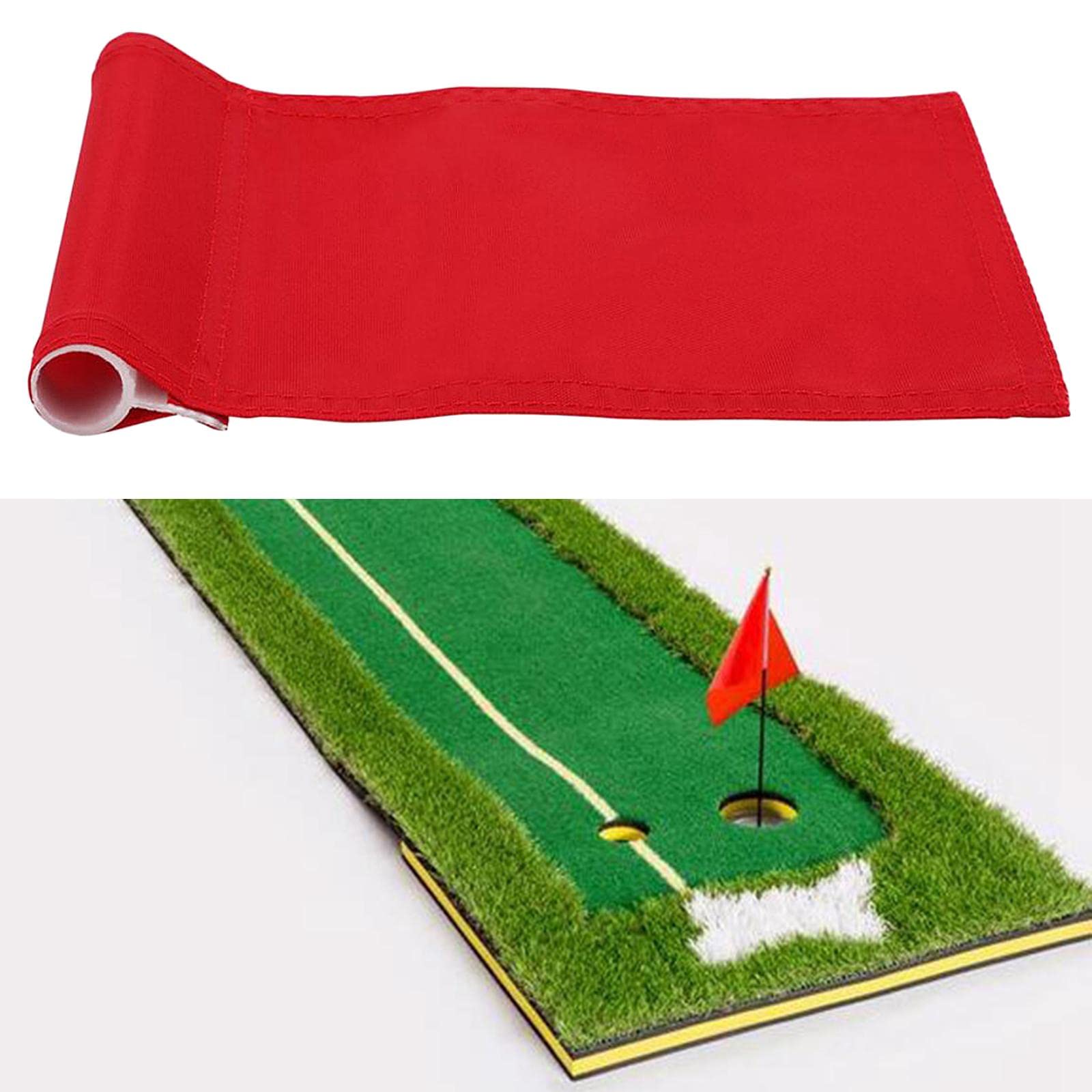 Rockible Mini Drapeau de Golf Double Face 420D Nylon Double Couture Entraînement Vert