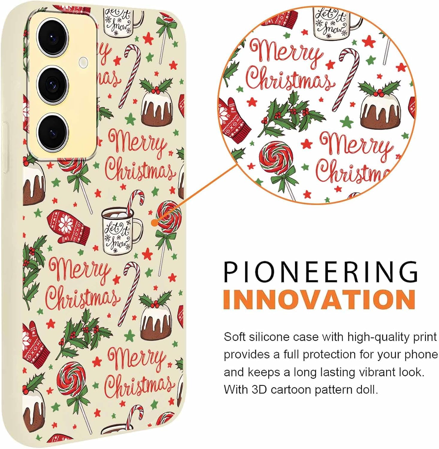 2 Pack Christmas Candy Phone Case for Samsung Galaxy S24 FE 6.7" image 2