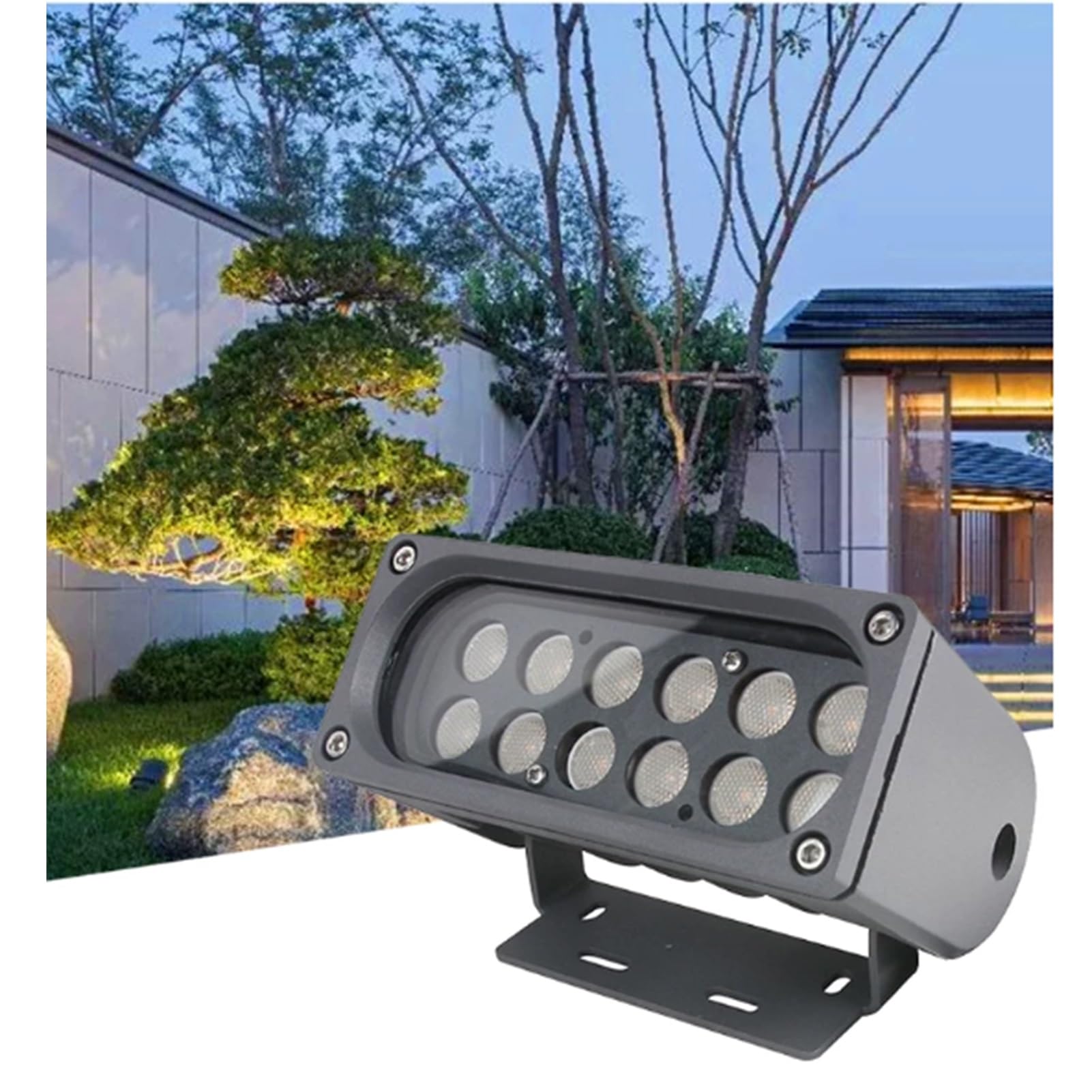 Luces De Paisaje - Focos Rectangulares Para Exteriores, Iluminación LED Exterior Impermeable IP65, Foco LED De 12W, Para La Iluminación De Patios, Jardines Y Entradas(Neutral White)