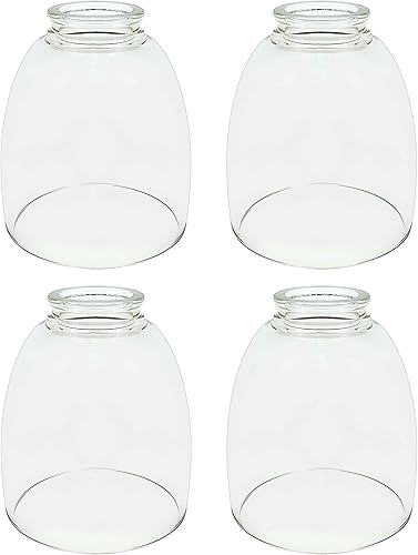 Aspen Creative Transparente 23073-4 Pantalla de vidrio de repuesto estilo transicional, tamaño de ajuste de 2-1/8 pulgadas, 5-1/2 pulgadas de alto x