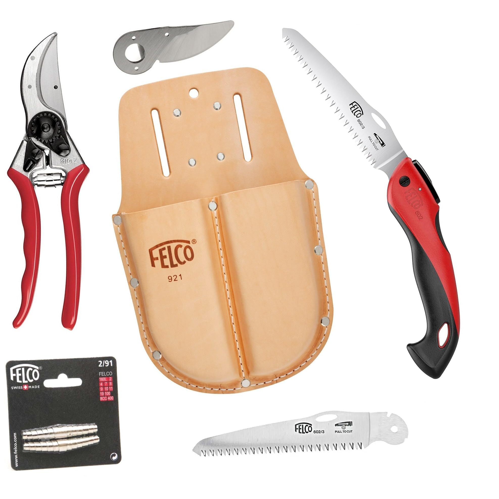 Genuine Felco Model 2 secateurs Saw with spares - Twin Holster - Blade - Springs