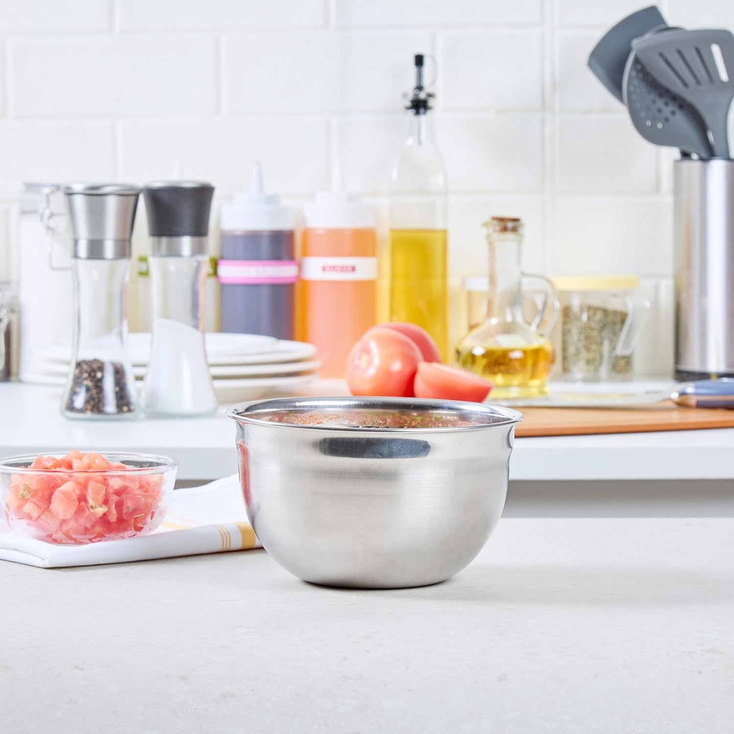 Restaurantware Met Lux 2 Quart Metal Mixing Bowls 1 German Deep Flour Bowl - Corrosion-Resistant Dishwasher-Safe Stainless Steel Metal Prep Bowl Durable For Baking And Cooking - Image 8