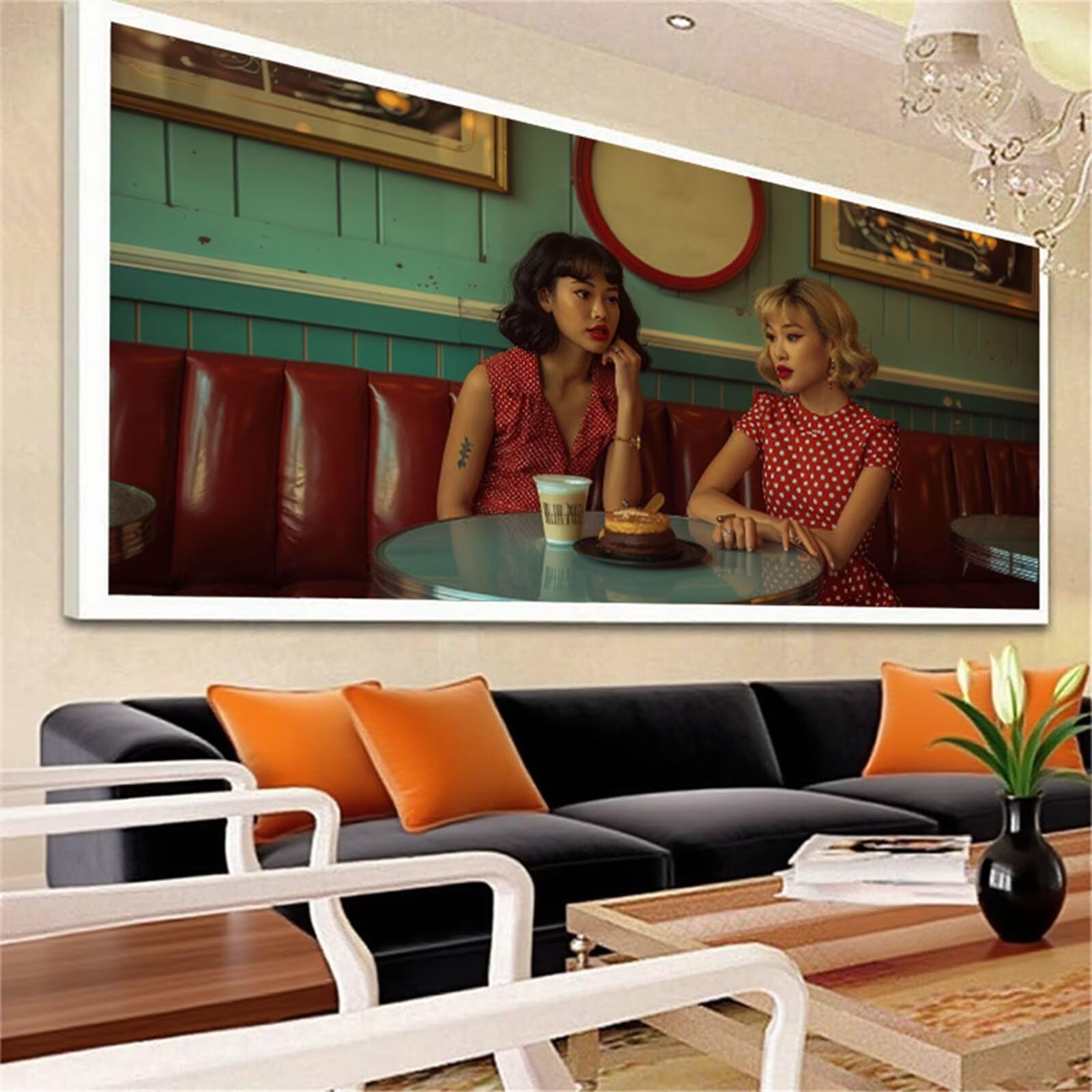 Diamond Painting Retro Diamentowe Malarstwo Dorosły, 5D Diamentowe Rysunki Kobieta Diamentowe Obrazy, 100x200cm Diament Sztuka Haft Ścieg Krzyżowy Puzzle Rzemiosło Dziewczyna, Dekoracja ścienna Dom J2