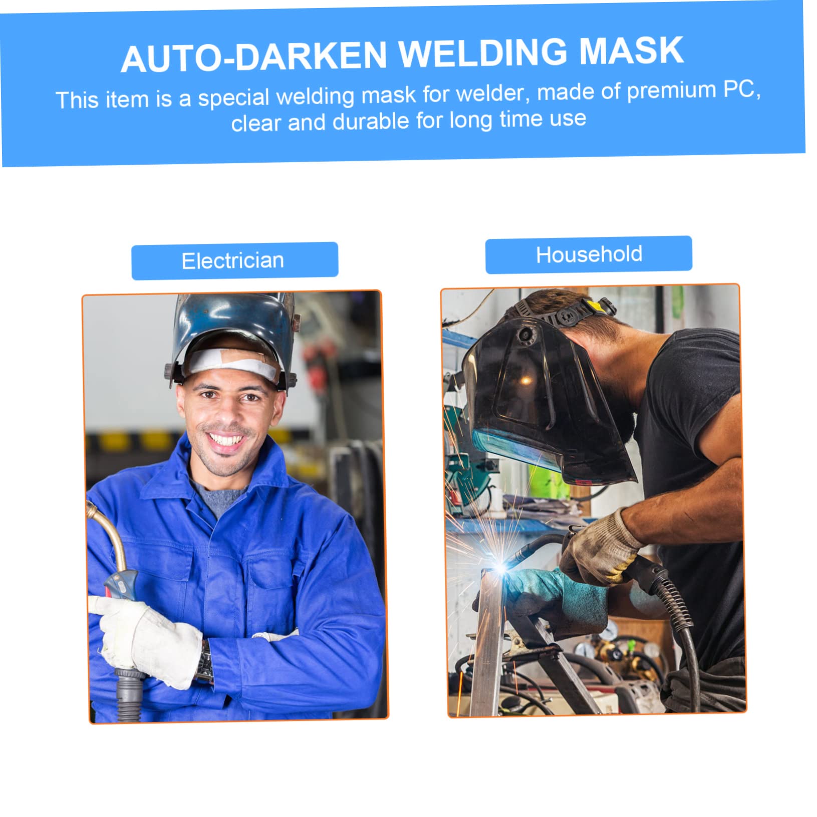 DOITOOL 2 Stück Schweißmaske Bandana Flip Shields Handhaube Kit Elektronischer Schutzhelm Zubehör Tönungsschürzen Werkzeugmaschinen Schweißhelm Mit Automatischer Verdunkelung