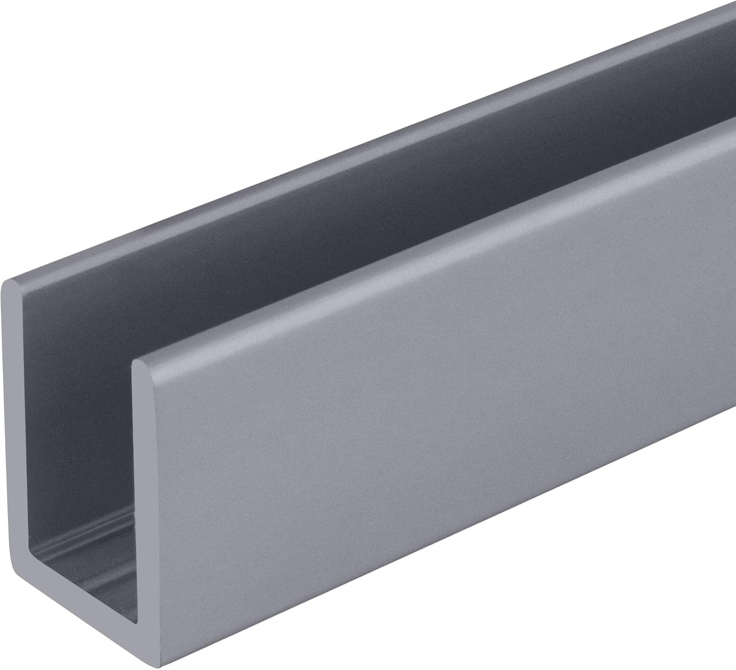 CRL Satin Anodized Frameless Shower Door Aluminum Deep U-Channel for 3/8" Thick Glass - 12 ft Long