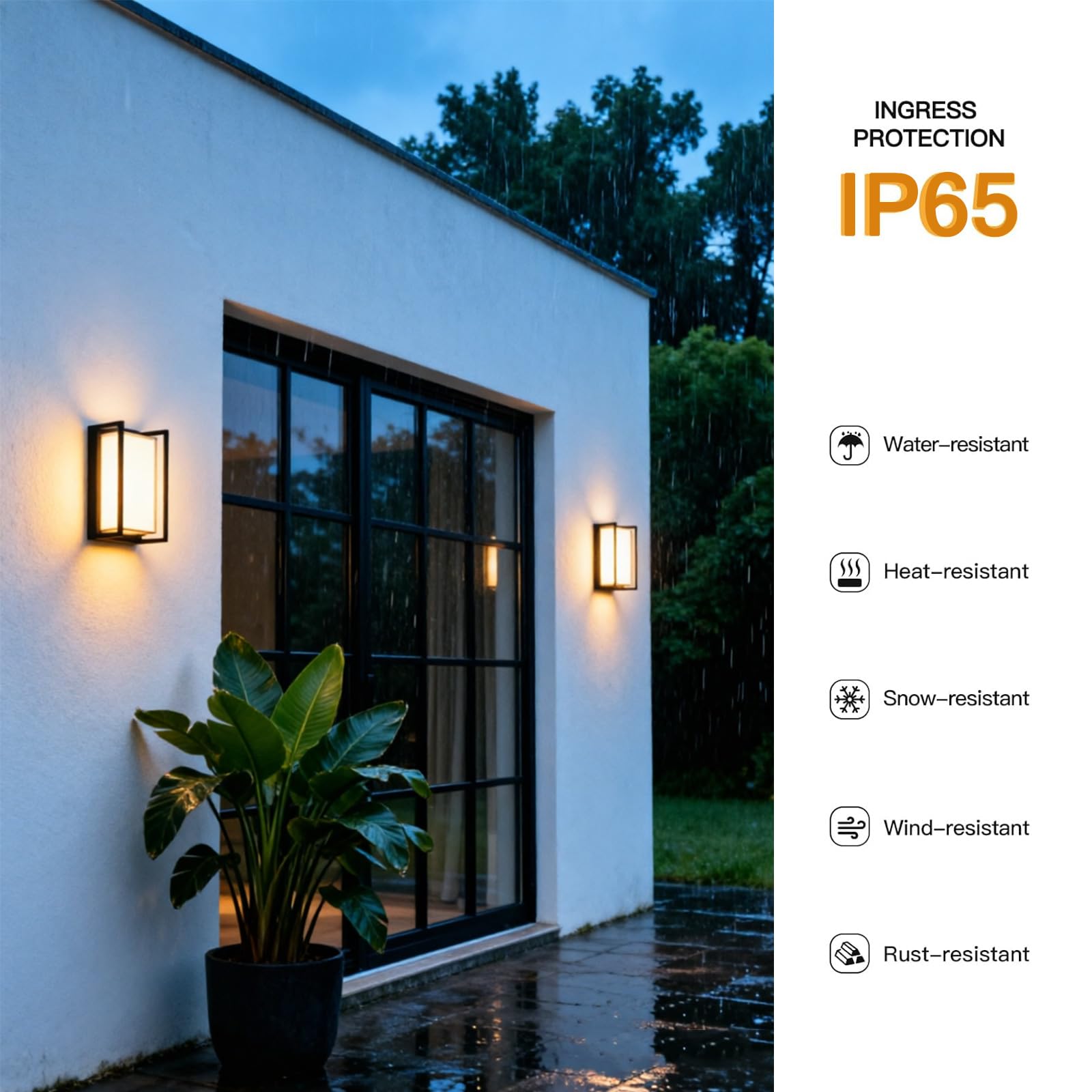 Aplique de Pared LED Moderno para Exteriores, 12 W, 3000 K, para Porche y Patio, con cableado Fijo, luminaria Exterior de Aluminio Impermeable IP65 para Puerta Principal, Garaje y jardín.