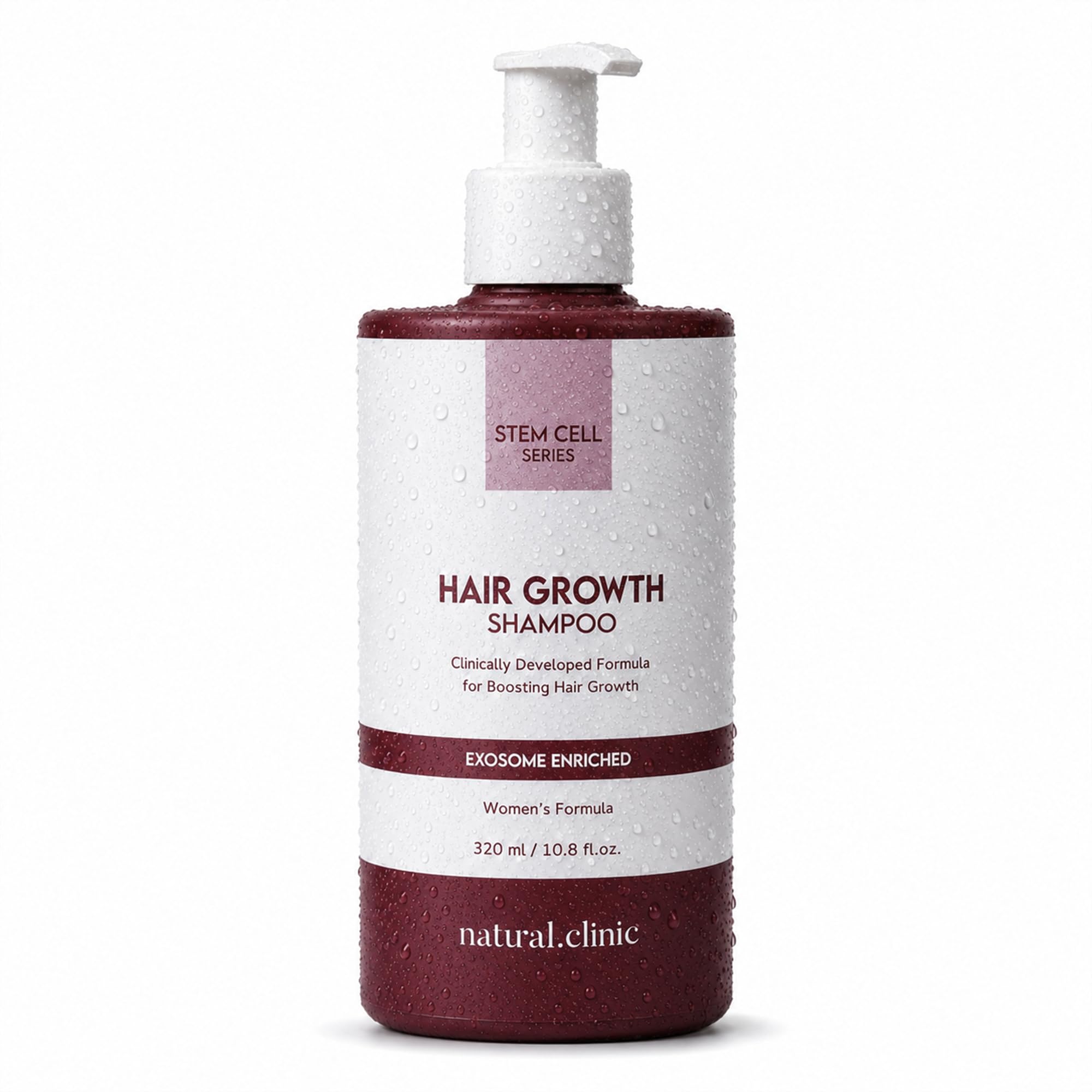 Natural Clinic Hair Growth Shampoo for Women with Redensyl, Biotin, Caffeine & Malva Stem Cell Exosomes — Volumizing Thickening Shampoo for Thin, Fine Hair, Hyaluronic Acid 320 ml / 10.8 fl oz