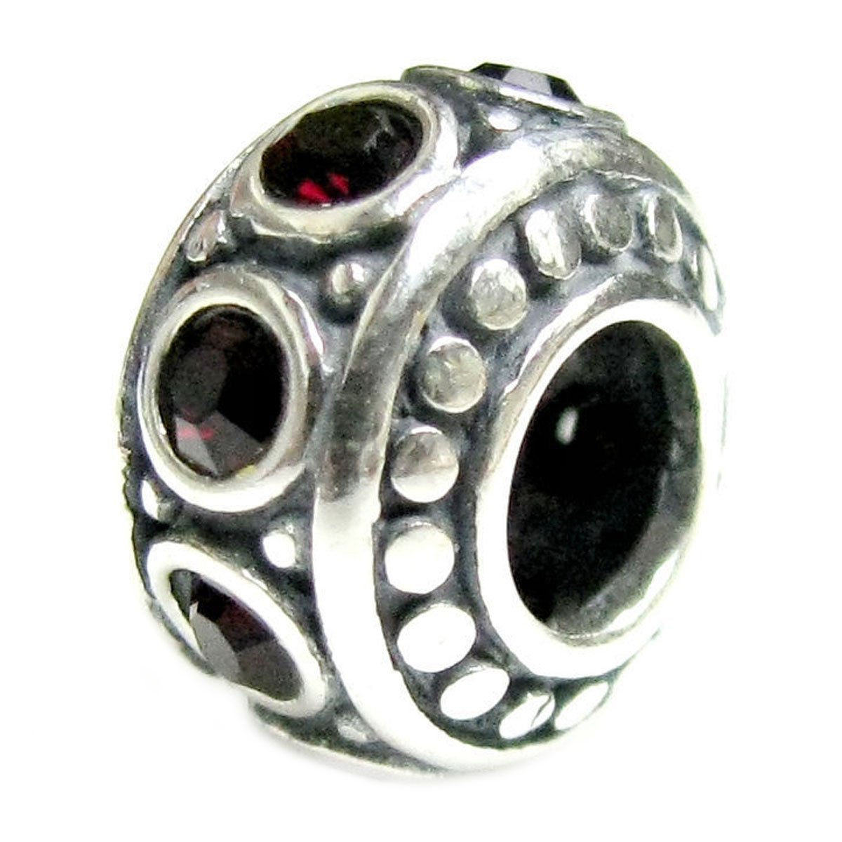 Queenberry Sterling Silver Simulated Birthstone European Style Bead Charm